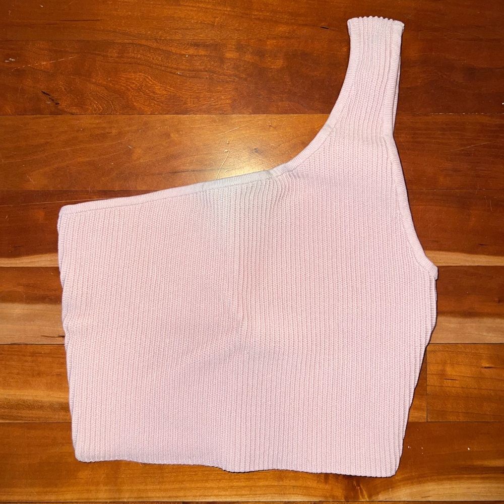 Aritzia Babaton Sculpt Knit One Shoulder Cropped Tank